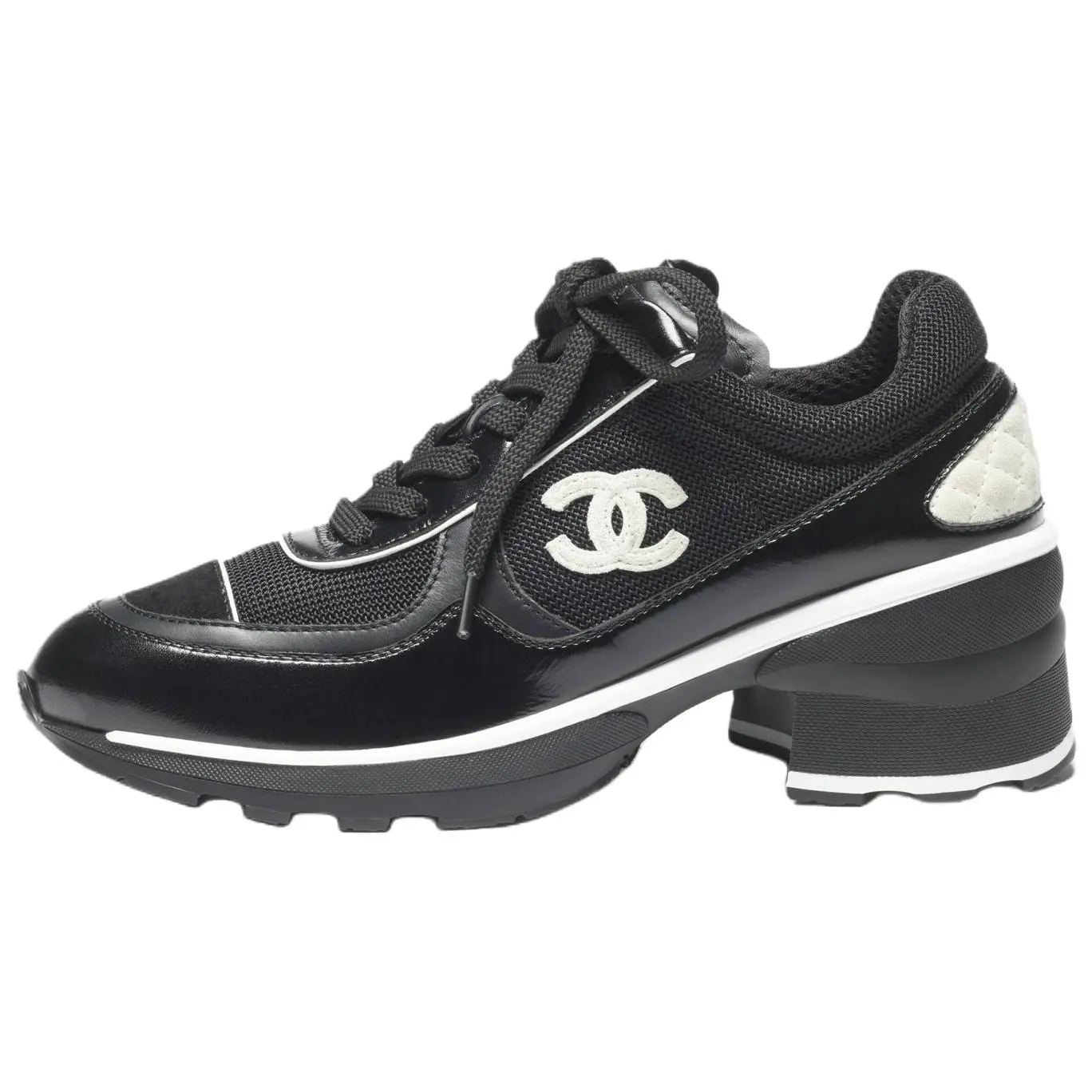 CHANEL 25K Chunky Heel высокие туфли 4 см женские black