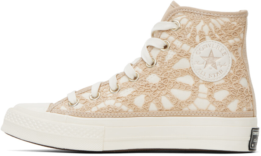 Бело-бежевые высокие кроссовки Chuck 70 Converse — фото 3