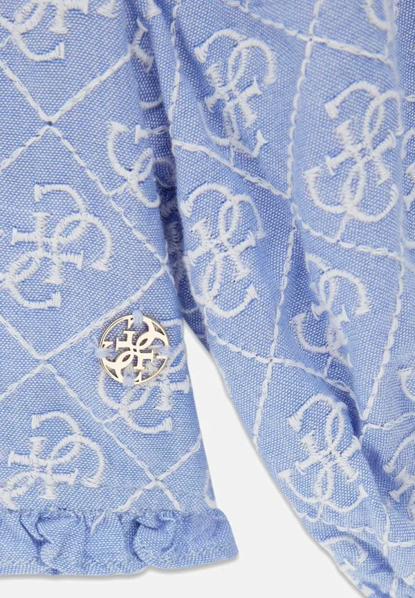 Блузка-Оксфорд с открытыми плечами Guess, G Logo Blu Indigo C — фото 3