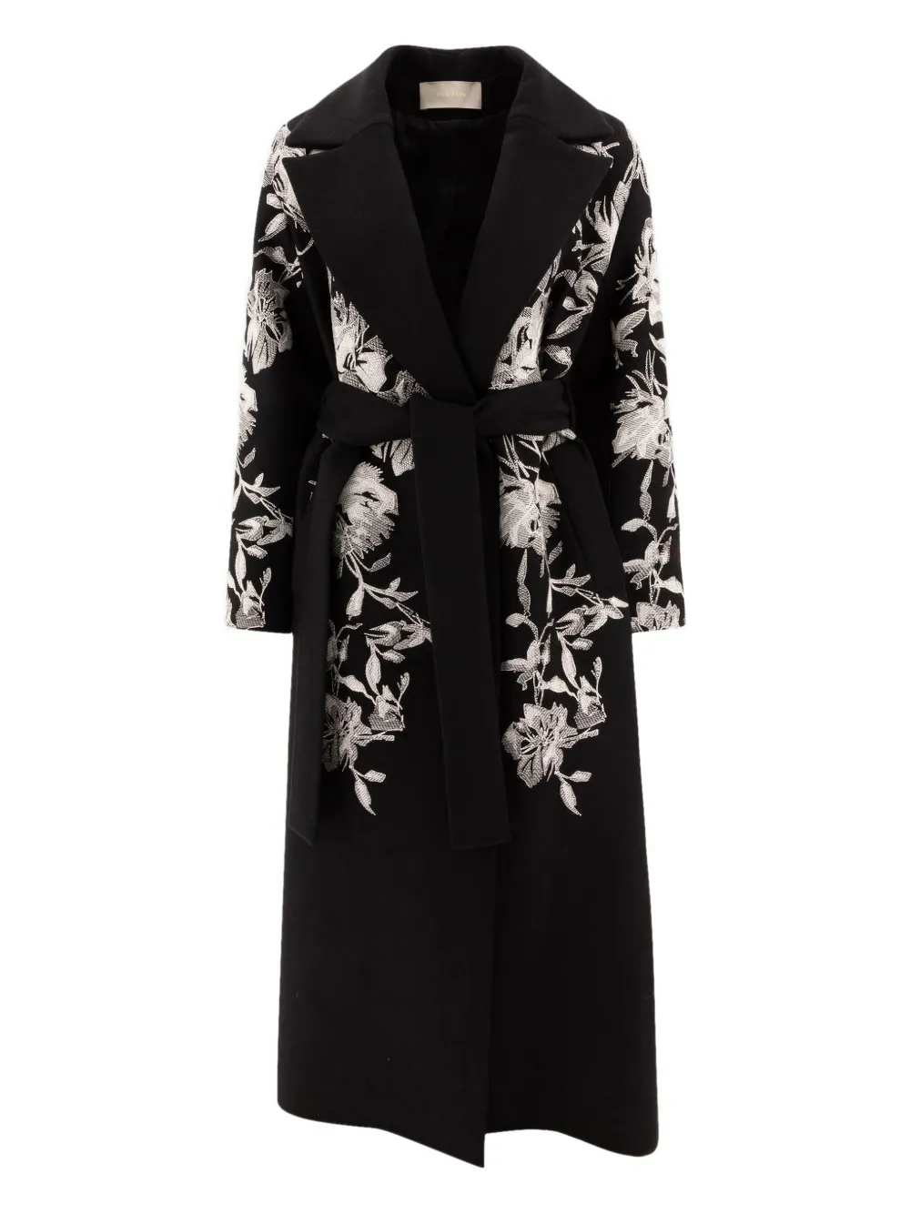 

Пальто с цветочной вышивкой Elie Saab, черный