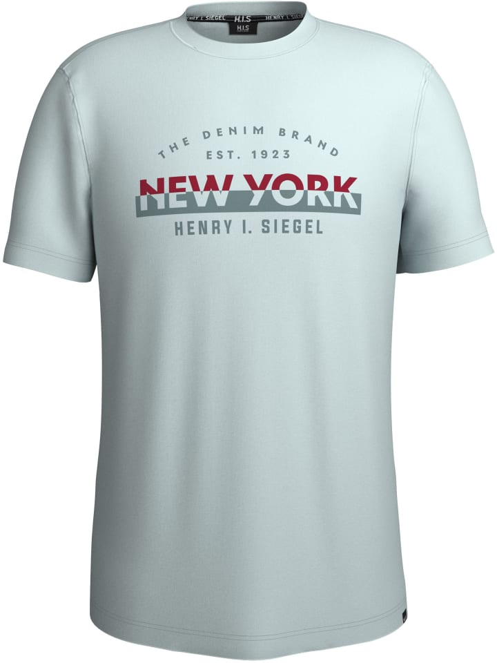 

Рубашка с круглым вырезом светло-голубого цвета H.I.S.