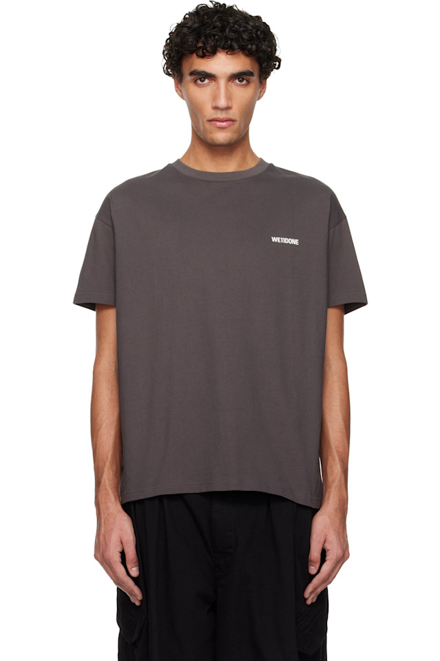 

We11Done Серая мини-футболка с логотипом