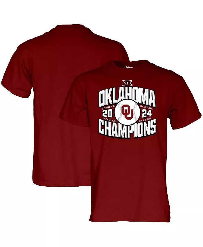 

Футболка мужская и женская Crimson Oklahoma Sooners 2024 Big 12 Baseball Regular Season Champions Blue 84