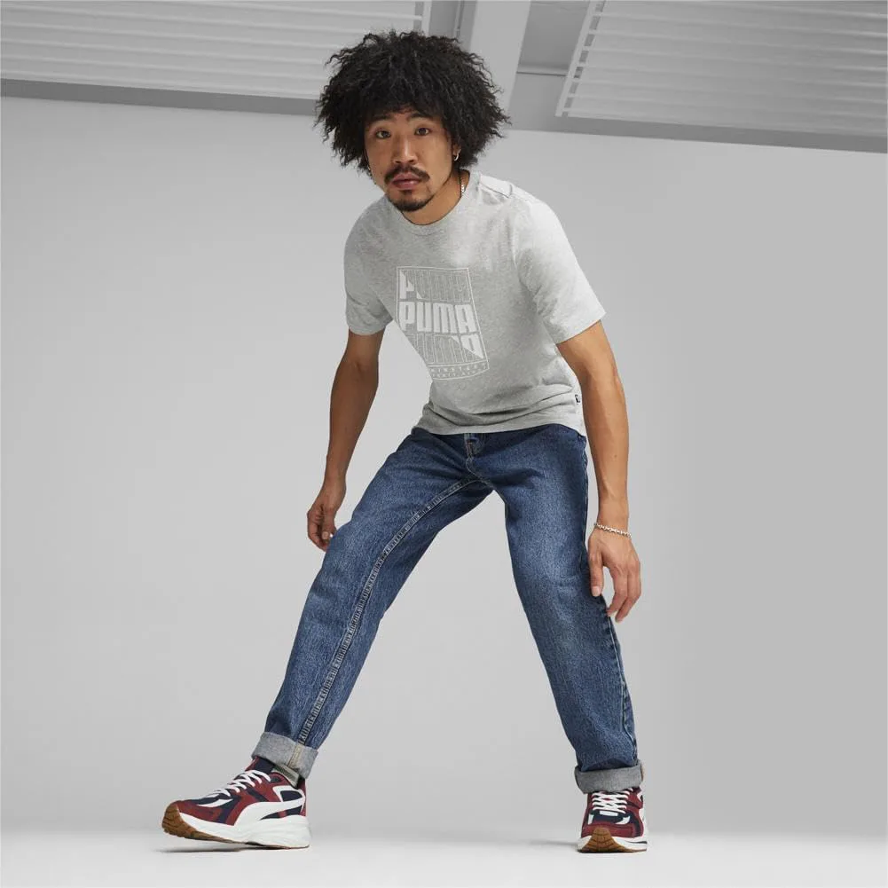 Мужские кожаные кроссовки Puma Hypnotic, темно-синий/белый/красный — фото 2