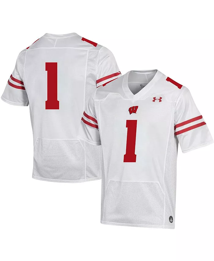 

Мужская футбольная майка №1 Wisconsin Badgers Replica Under Armour, белый