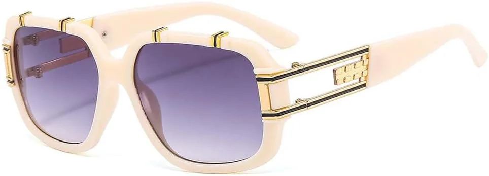 

Солнцезащитные очки в крупной оправе для мужчин и женщин, ретро-очки, металлические очки для вождения и езды, защита от ультрафиолета UV400 generic, Beige