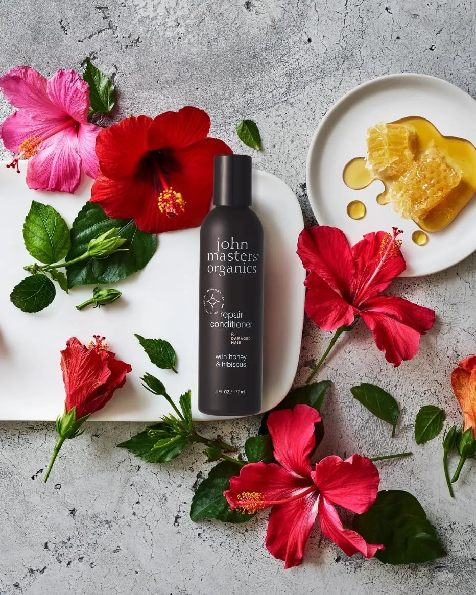 John Masters Organics Восстанавливающий кондиционер для поврежденных волос 16 унций | 70% органических ингредиентов | Органический мед и гибискус — фото 2