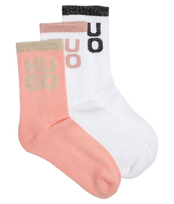 

Носки женские Hugo Bodywear с логотипом 3 пары, розовый/белый