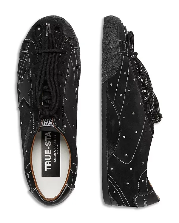 Кроссовки из замши с кристаллами "Настоящая звезда" Golden Goose, Black — фото 3