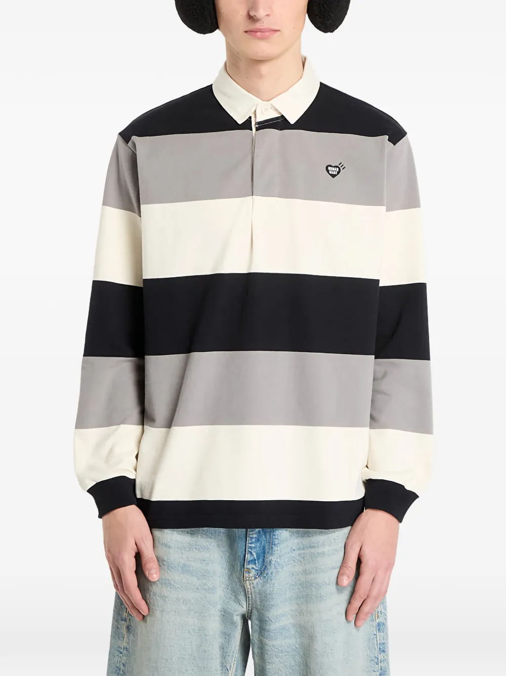 

Поло с вышитым логотипом Human Made, черный