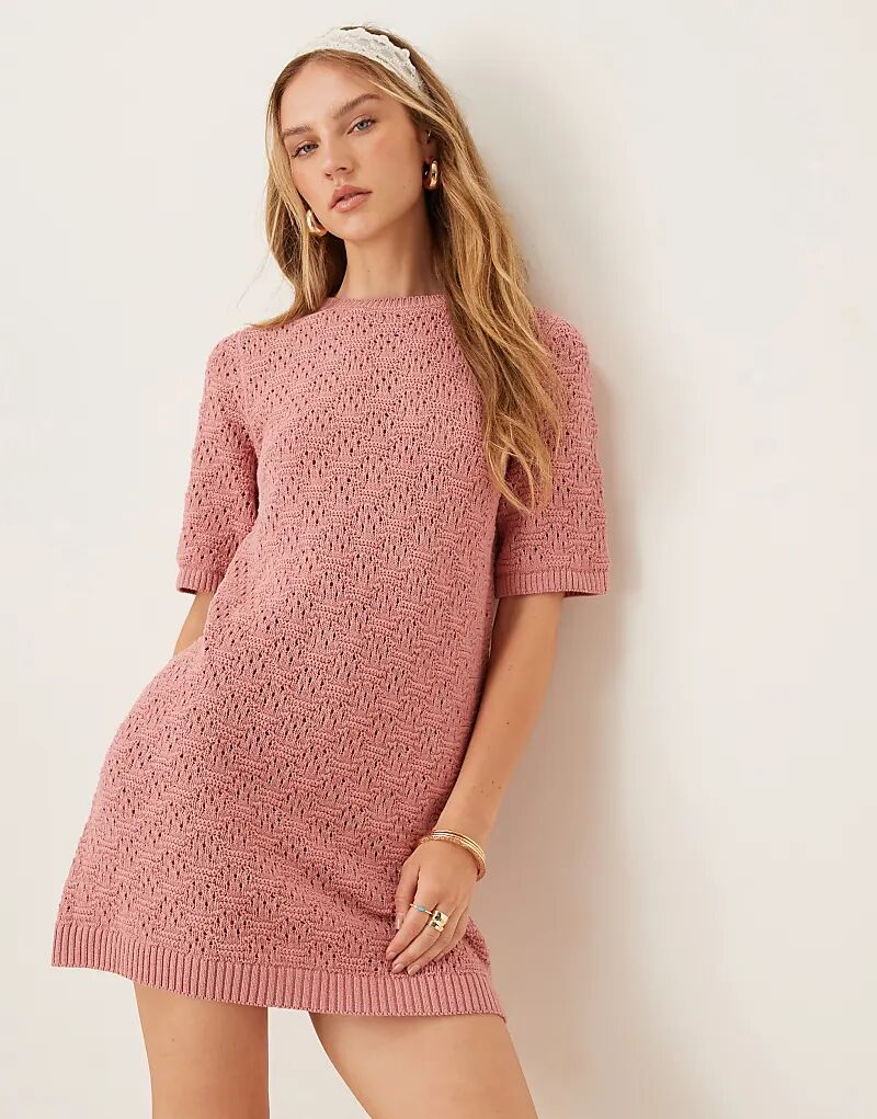

Трикотажное мини-платье-футболка с короткими рукавами ASOS DESIGN