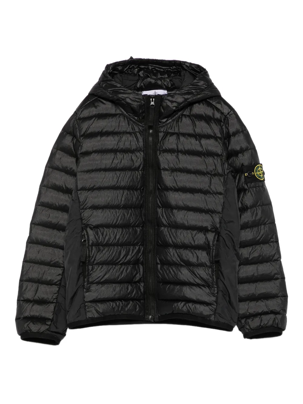 

Стеганая куртка с капюшоном Stone Island Junior, черный
