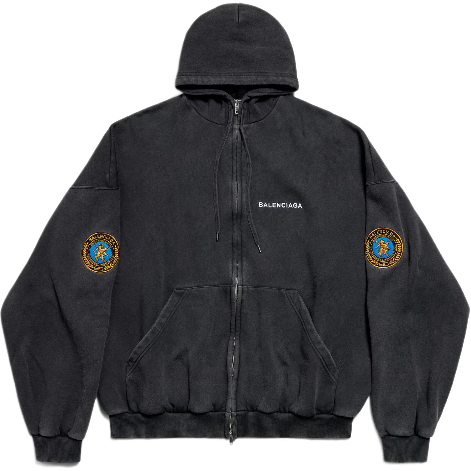 

Толстовка с молнией и нашивкой Balenciaga, черный