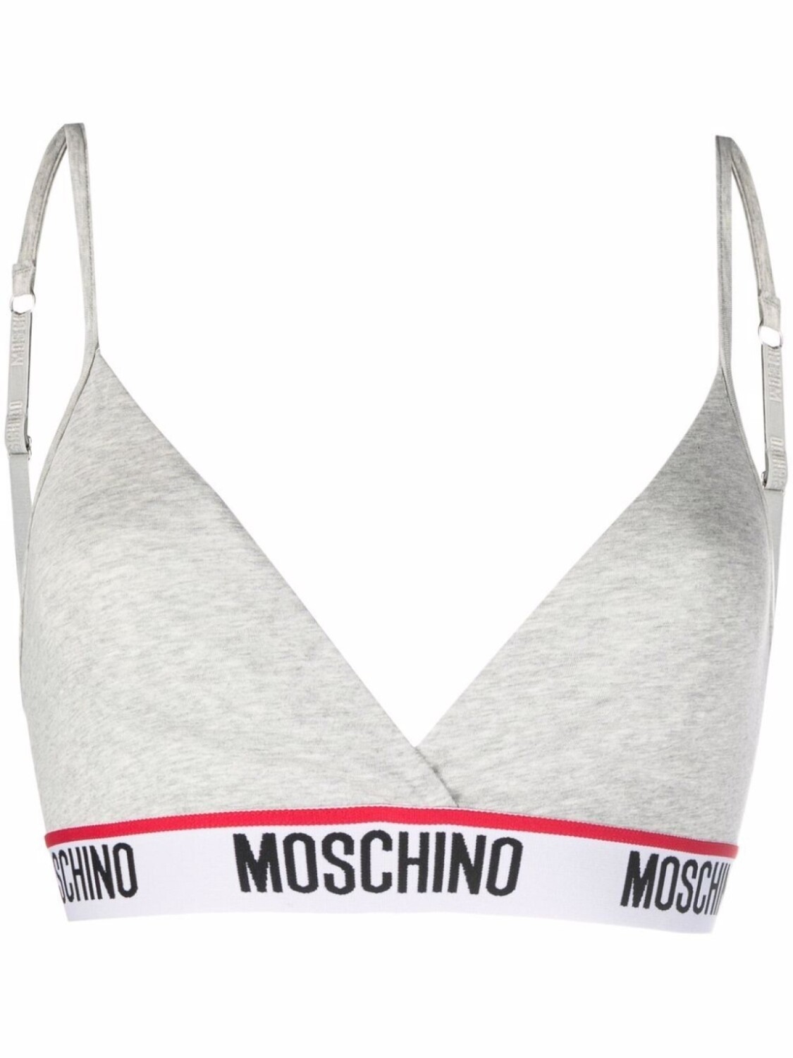 

Moschino бюстгальтер с треугольными чашками и логотипом, серый