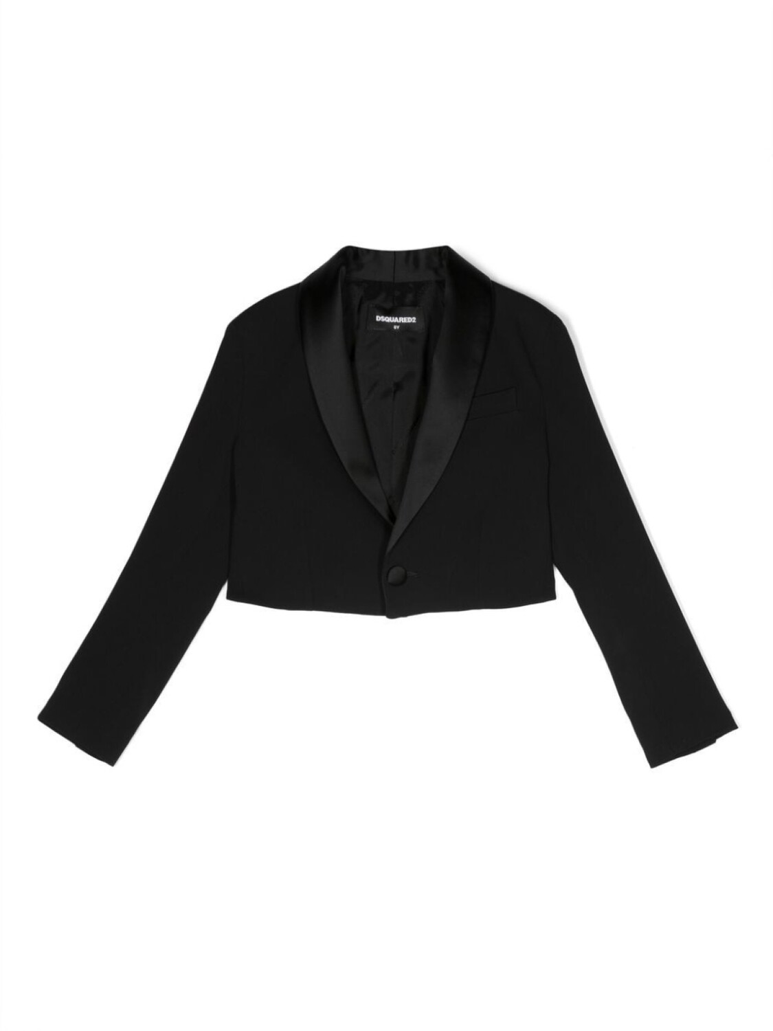 

Dsquared2 укороченный блейзер с атласными лацканами, черный