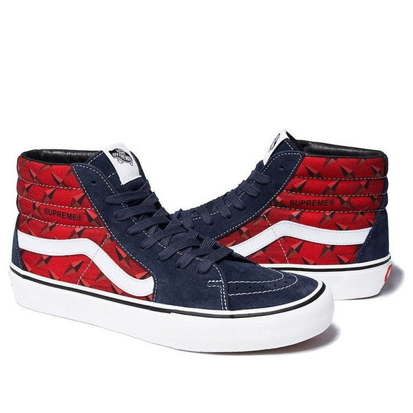 

Кроссовки supreme x sk8-hi pro 'diamond plate navy red' Vans, синий