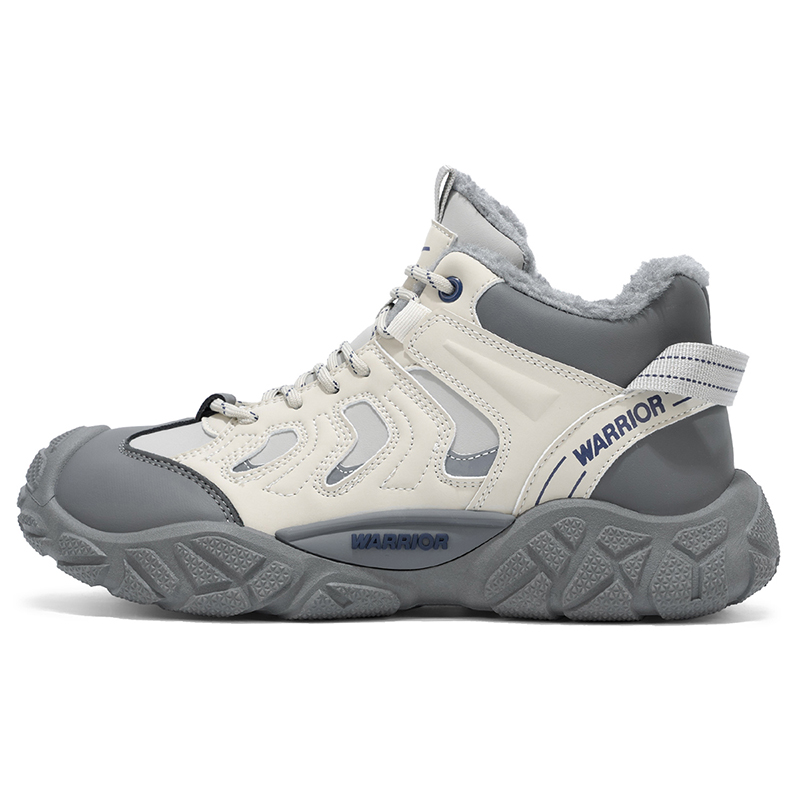 

Высокие кроссовки с противоскользящим покрытием, устойчивые к истиранию, обеспечивающие поддержку, баланс, тепло и улучшенное сцепление WARRIOR, светло-серый темно-серый-fleece-lined