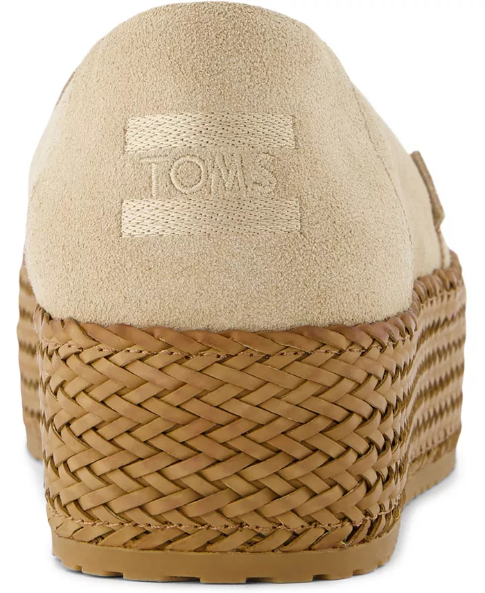 Женские эспадрильи Valencia Suede на платформе Toms, слоновая кость/кремовый — фото 3