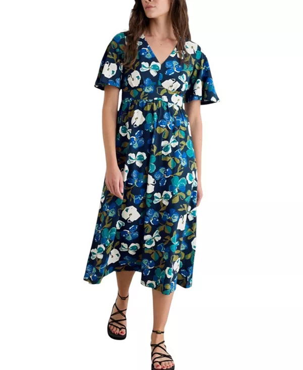 

Женское платье-шато с рукавами до локтя Seasalt Cornwall, синий