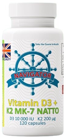 

Navigator, Витамин К2 МК-7 200 мкг, 120 мягких капсул, флакон 200 мл