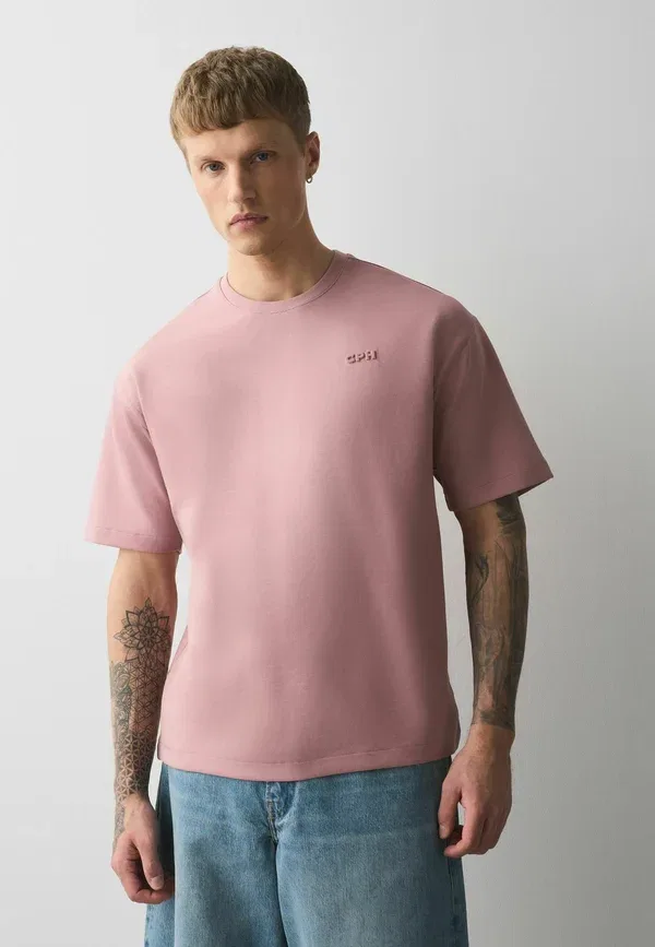 Футболка Next Relaxed fit motionflex soft heavyweight t-shirt, розовый тисненый