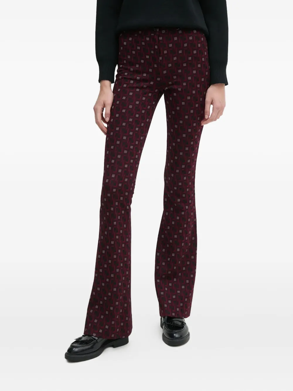 

Геометрические расклешенные брюки Dvf Diane Von Furstenberg, красный