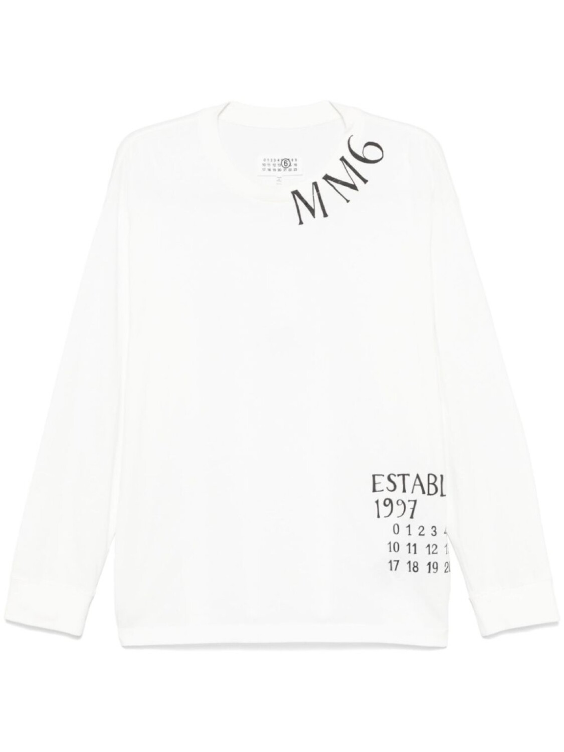

MM6 Maison Margiela футболка с принтом Numbers, белый