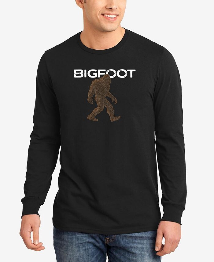 

Мужская футболка с длинным рукавом Bigfoot Word Art LA Pop Art, черный