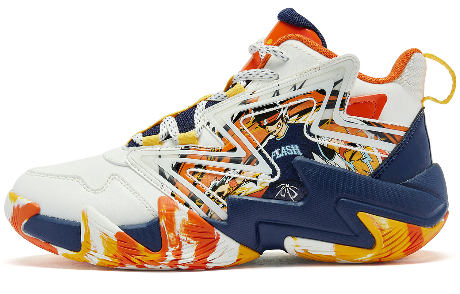 

Износостойкие баскетбольные кроссовки Mid Top для детей QIAODAN, цвет слоновая кость/спокойный синий