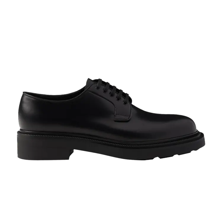 

Кроссовки Prada Brushed Leather Derby Black, черный