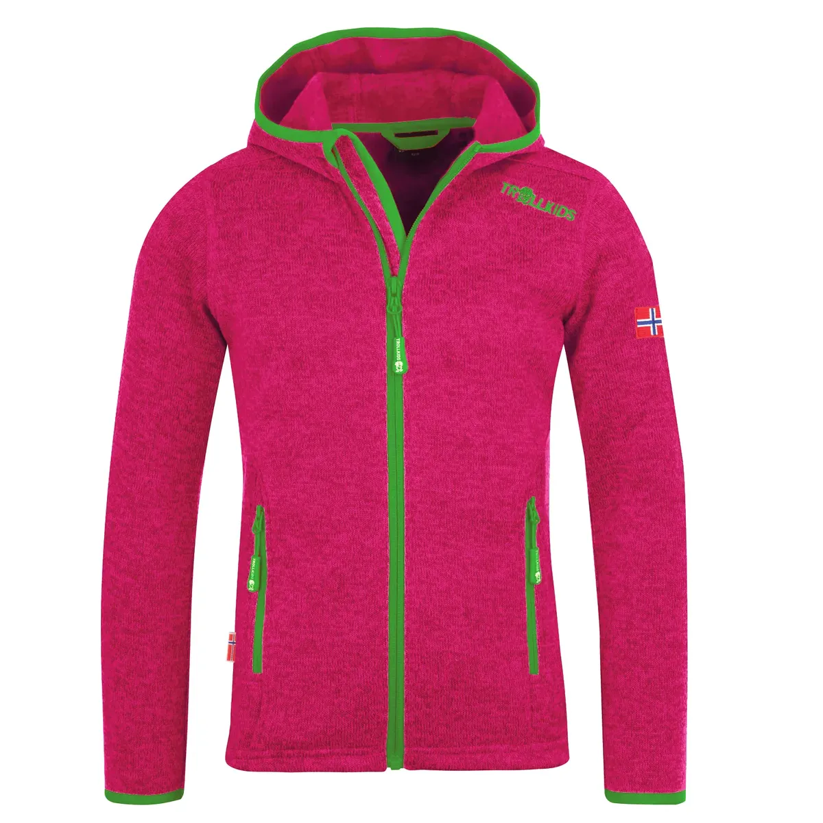 

TROLLKIDS вязаный флисовый свитер "GIRLS JONDALEN JACKET XT", зеленый