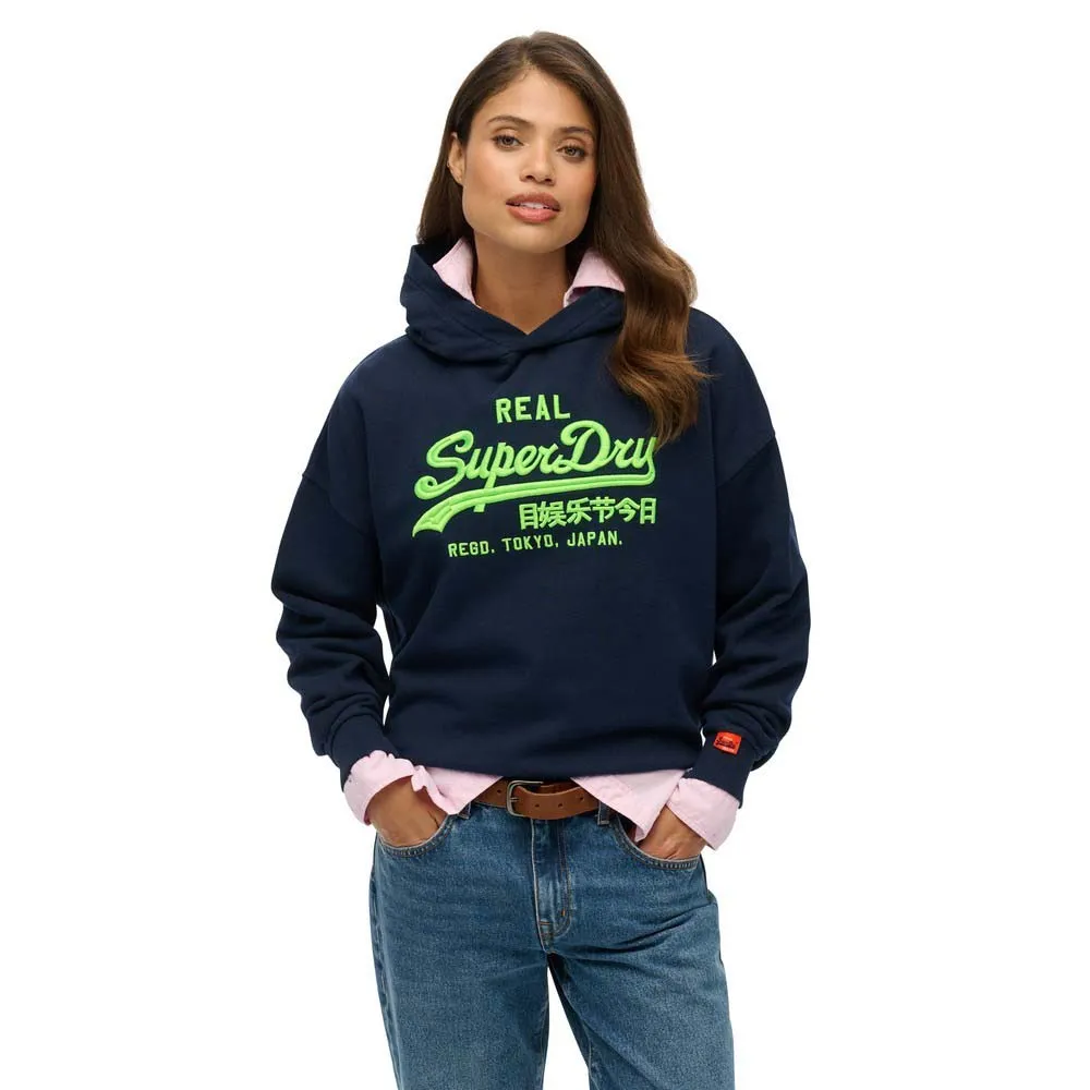 

Худи Superdry Vl Neon Relaxed, синий