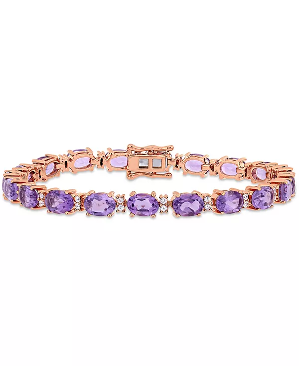 

Браслет из 14-каратного розового золота с аметистами (14 карат) и белыми сапфирами (3/5 карата) Macy'S, amethyst