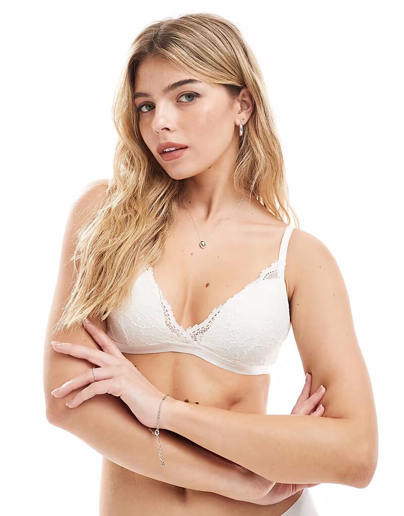 

Бюстгальтер на каждый день с фиксированной чашкой, без косточек, кремового цвета Cotton On