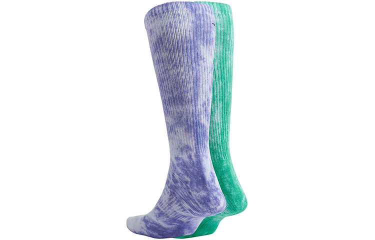 Носки Nike Everyday Plus Tie-Dye Sports Stockings Unisex 2 Pairs Purple/Green DM3407-903, разноцветный — фото 2