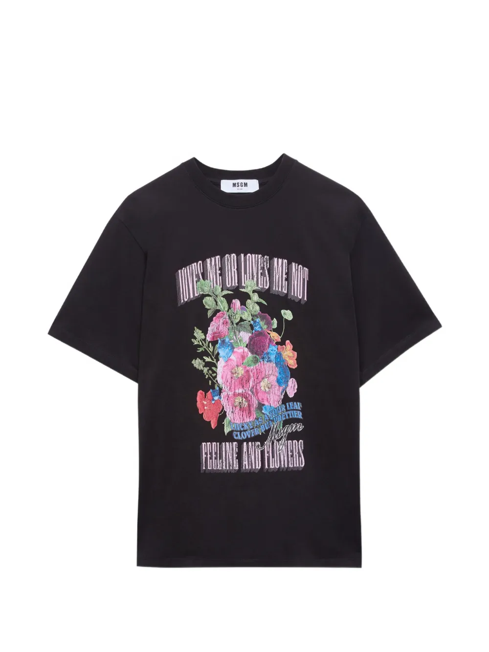 

Футболка с цветочным принтом Msgm, черный