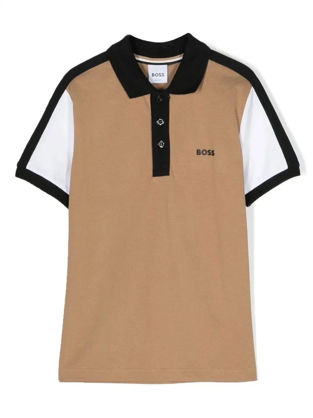 Поло с тисненым логотипом Boss Kidswear, коричневый