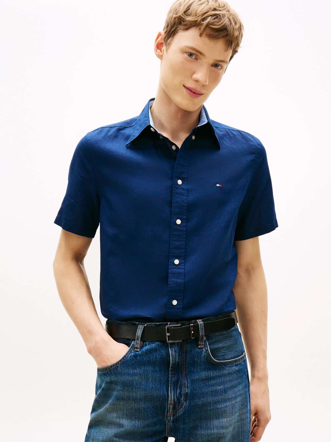 TOMMY HILFIGER Рубашка на пуговицах Regular fit в цвете Navy — фото 3