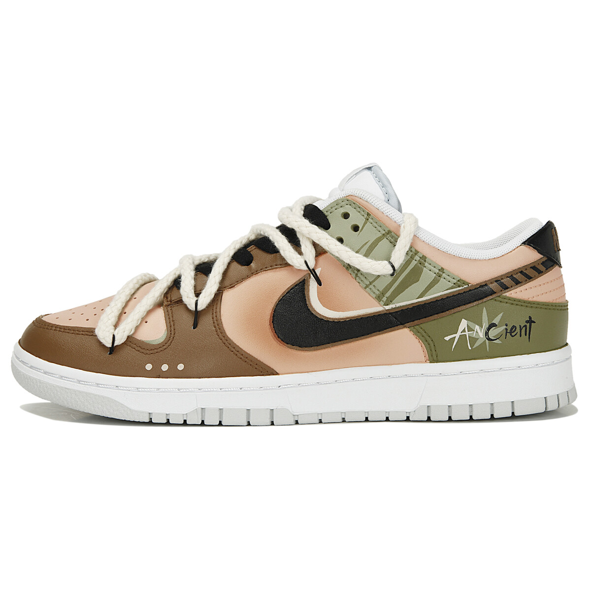 

Кроссовки Nike Dunk Skateboarding Shoes Women's Low-top Green/Brown, зеленый/коричневый/бежевый
