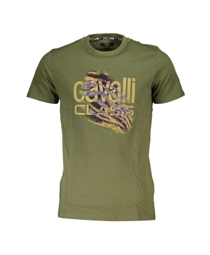 

Футболка с круглым вырезом и принтом логотипа Cavalli Class, зеленый