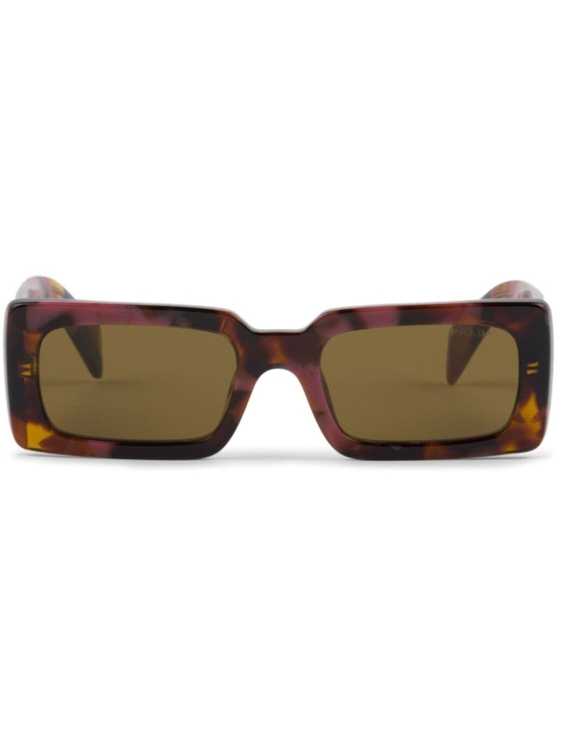 

Prada Eyewear солнцезащитные очки в прямоугольной оправе, коричневый