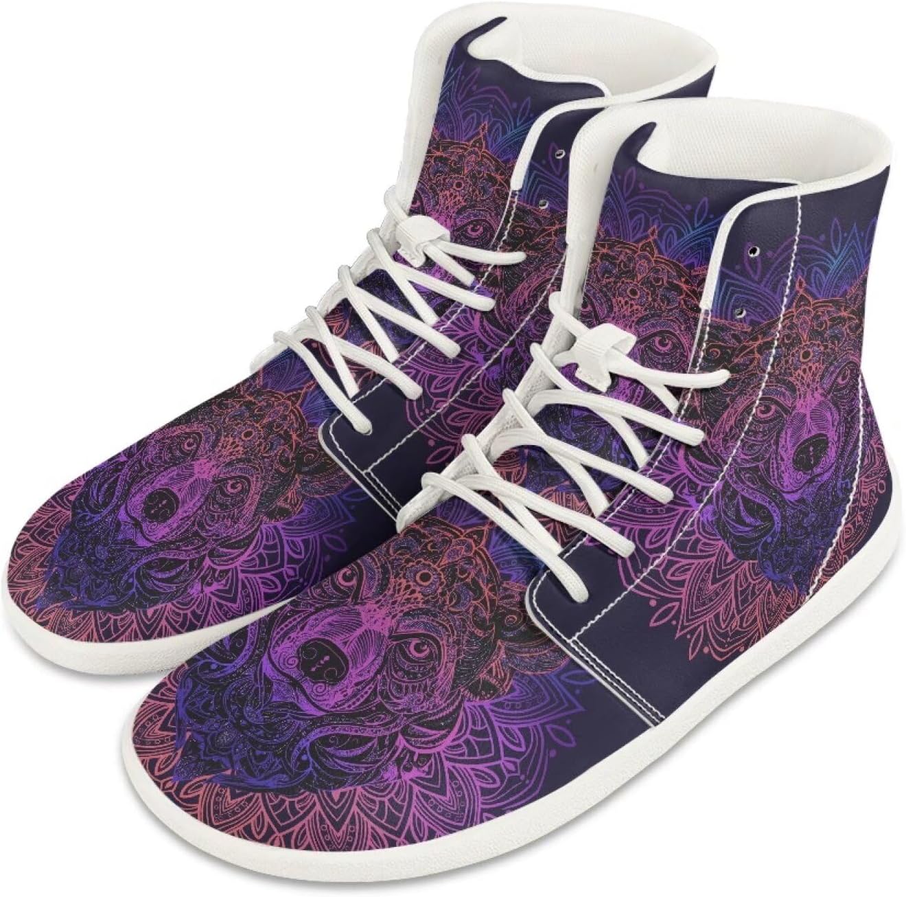 

Мужские босоножки из искусственной кожи PU Высокие ботинки с широкой носовой частью Модные кроссовки Удобные повседневные туристические туфли С шнуровкой Для улицы Размер США 5-14 Quxjehoe, Bohemian Tribal Wolf