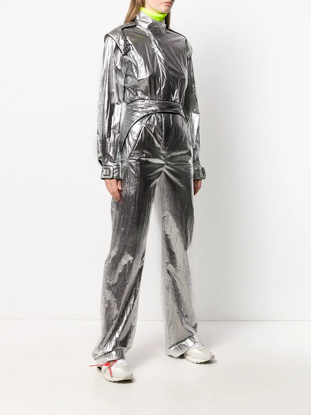 Комбинезон Racing с эффектом металлик OFF-WHITE, серебряный — фото 3