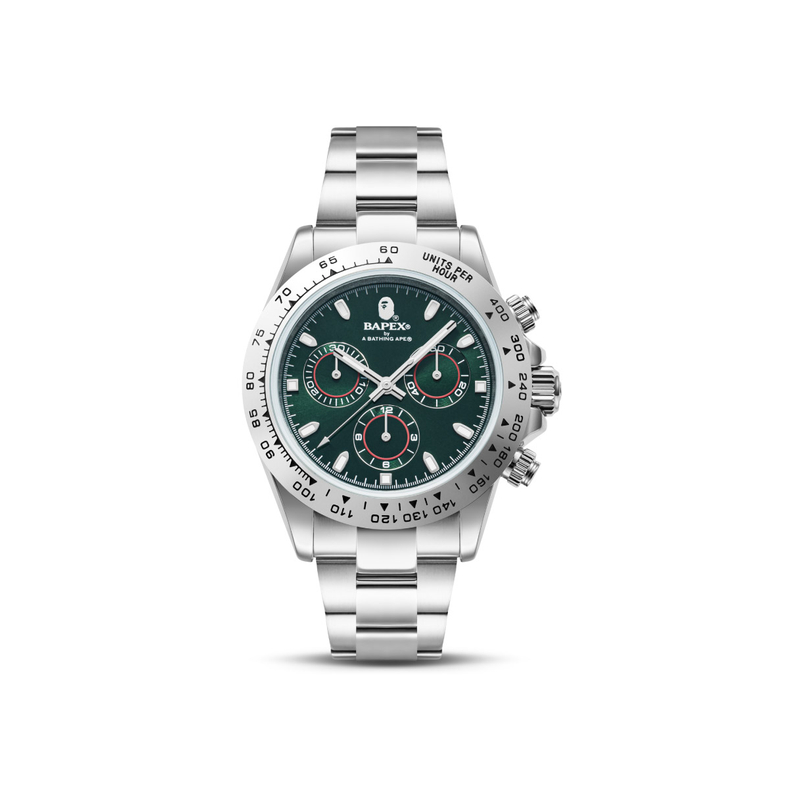 

A BATHING APE Часы Bape Type 4 Bapex #2, серебристо-зеленые
