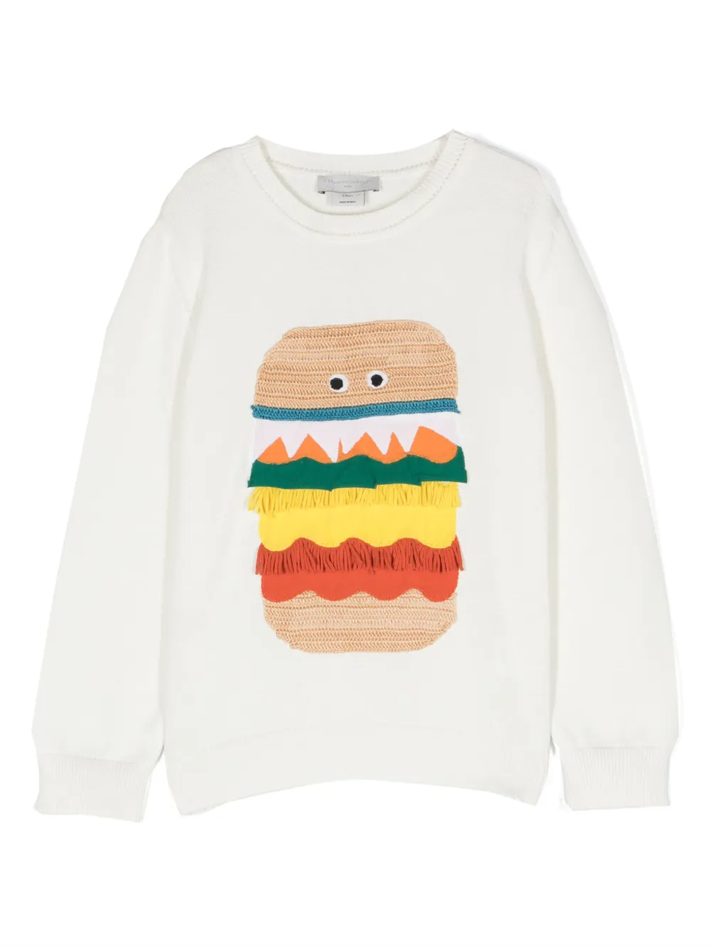 

Джемпер Veggie Burger вязки интарсия Stella McCartney Kids, белый