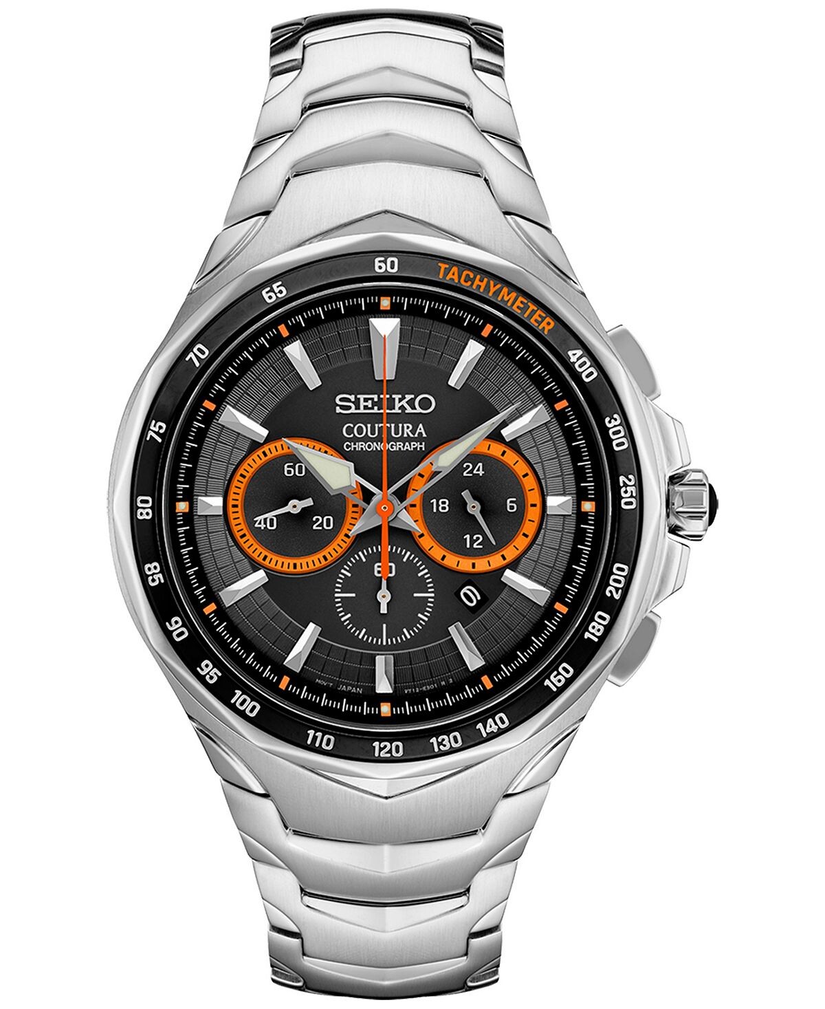 

Мужские часы-хронограф Coutura с браслетом из нержавеющей стали, 46 мм Seiko