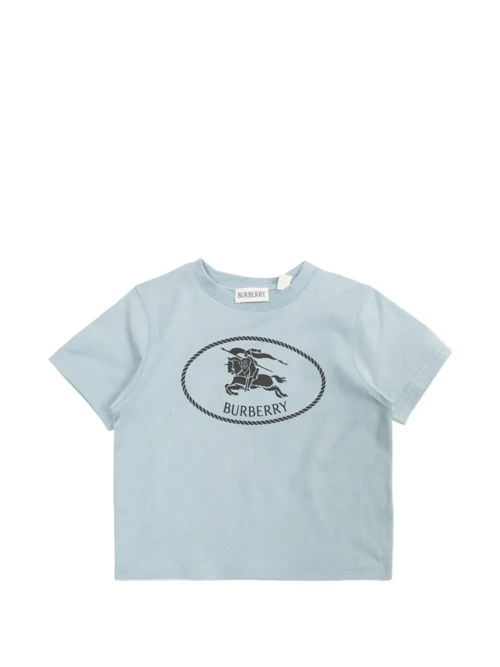 Футболка с логотипом и пуговицами на плече Burberry Kids, синий