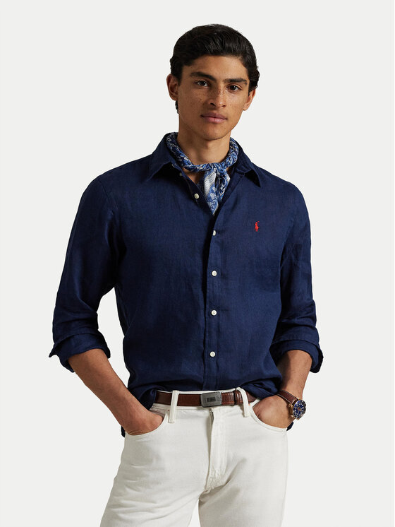 

Рубашка облегающего кроя 710968915007 Polo Ralph Lauren, синий