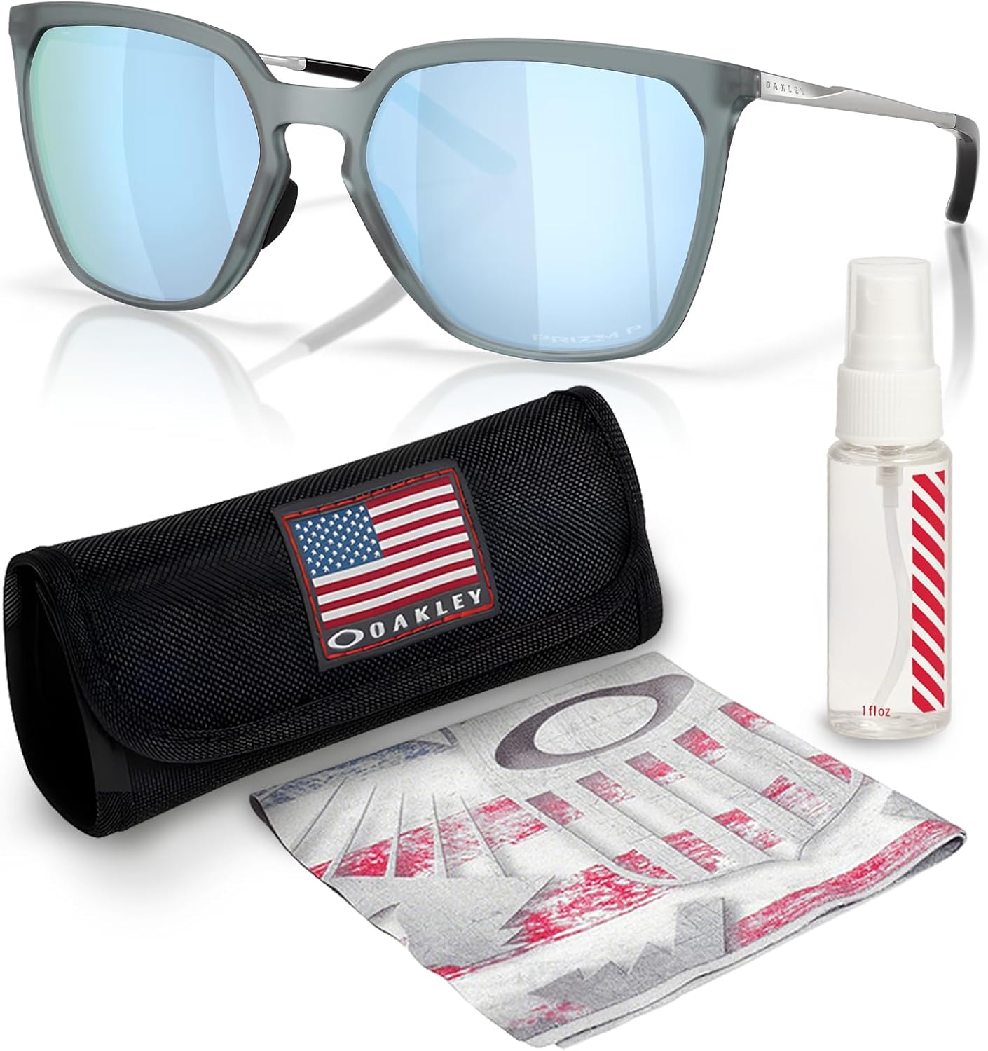 

Солнцезащитные очки Oakley SIELO SQ OO9480 прямоугольной формы в комплекте с официальным набором для очков, Matte Crystal Black Frame | Prizm Deep Water Polarized Lens