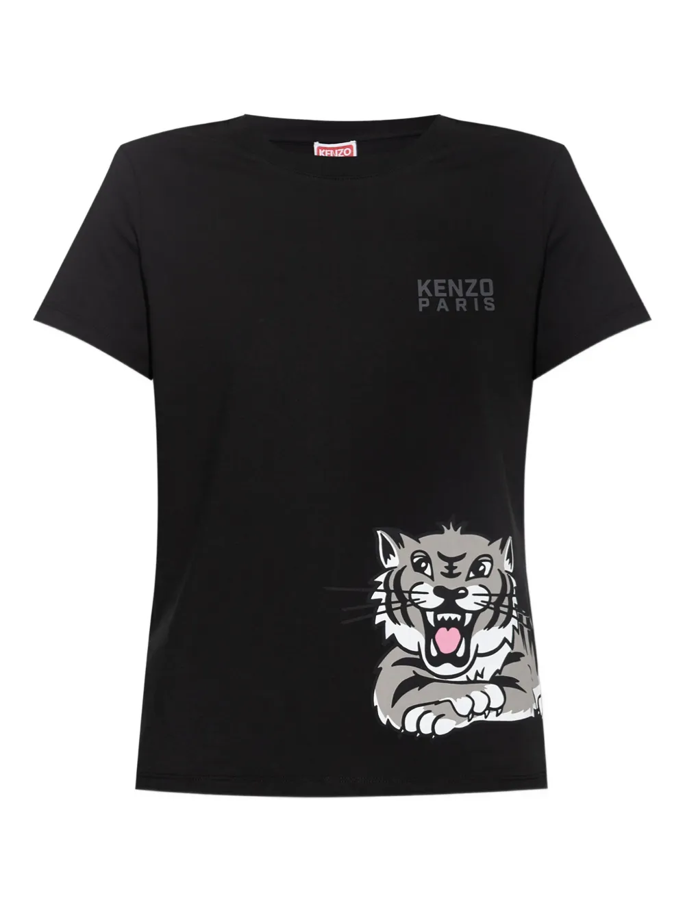 

Хлопковый топ с тигровым принтом KENZO, черный